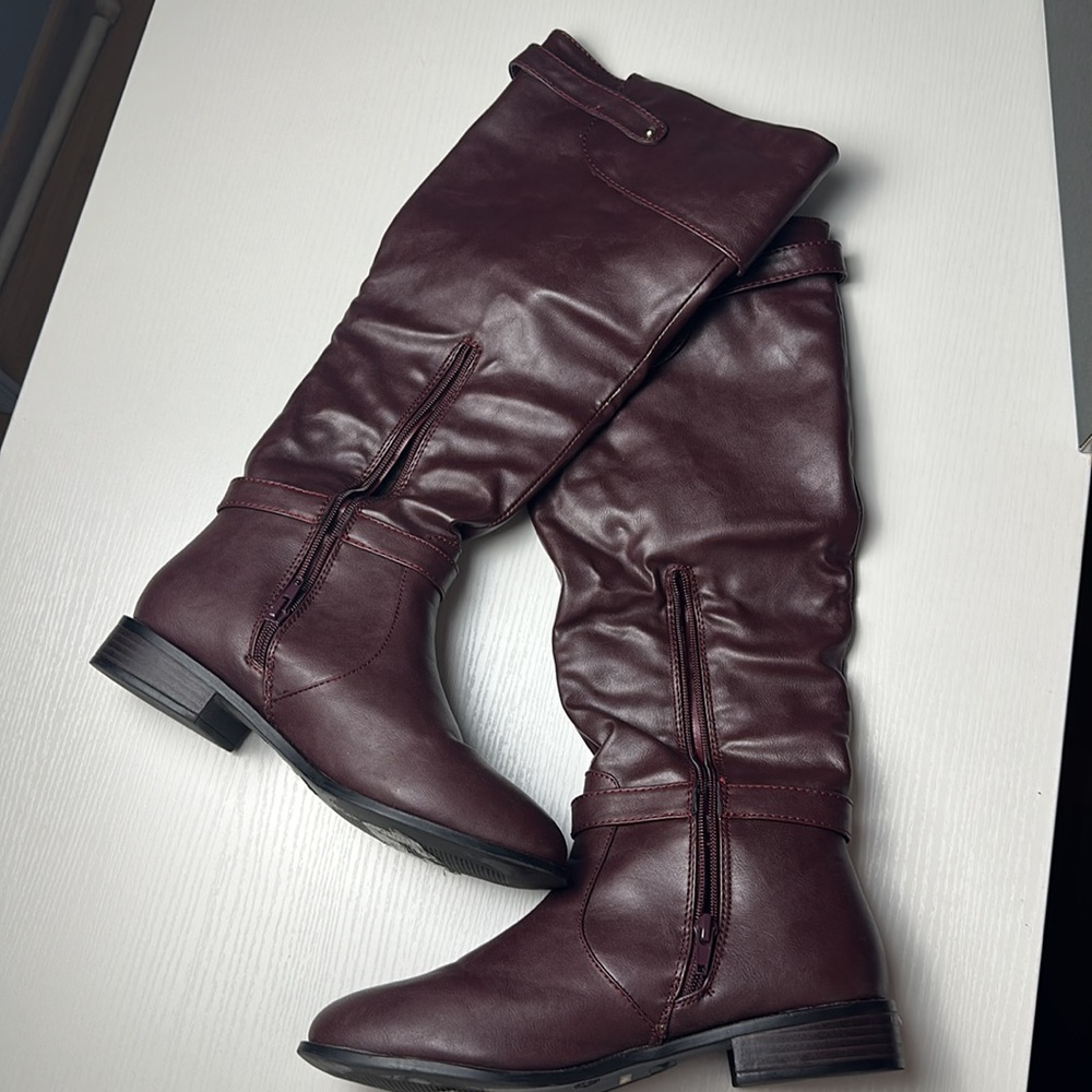 Maroon Riding Boots - Picture 4 of 5